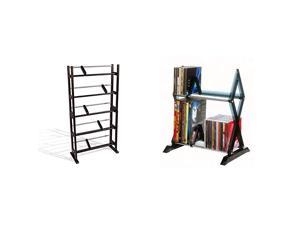 Element Media Storage Rack Holds Up to 230 Cds or 150 DVDs PN35535601 in Espresso amp Mitsu 2Tier Media Rack 52 CDs or 36 DVDBluRayGames in Clear Smoke Finish PN64835193