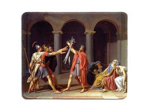 Art Mousepad Natural Rubber Mouse Pad with Famous Fine Art Painting of Oath of The Horatii by JacquesLouis David Stitched Edges 95x79 inches