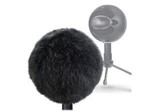 Furry Windscreen Muff Customized Pop Filter for Microphone Deadcat Windshield Wind Cover for Improve Blue Snowball iCE Mic Audio Quality Black
