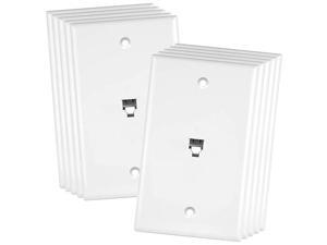 RJ11 Telephone Jack Wall Plate 6Position 4Conductor 6P4C 2 Line Support 1Gang 450quot x 276quot 6611W10PCS White 10 Pack RJ11 Telephone Jack Wall Plate 6Position 4Conductor 6P4C 2 Line Support 1Gang 450quot x 276quot 6611W10PCS White 10 Pack