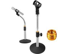 Microphone Stand Desk Mic Stand Desktop Microphone Stand Adjustable Tabletop Microphone Stand with Gooseneck Mic Clip 58 Male to 38 Female Screw for Blue Yeti Snowball Christmas gift