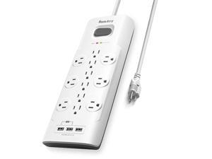 Surge Protector Power Strip 12 Outlets Extender with 3 USB Charging Ports 5V31A 6 Foot Extension Cord 4000 Joules