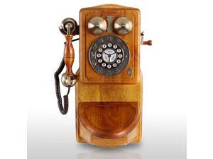 PRT45 Retro Antique Country Wall Phone - Retail Packaging - Wood PRT45 Retro Antique Country Wall Phone - Retail Packaging - Wood