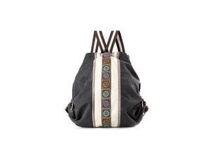 Canvas Backpacks Daypack Casual Shoulder Bag School Bag Laptop Backpack Grey Black