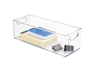 Large Stackable Plastic Storage Bin Container Home Office Desk and Drawer Organizer Tote with Handles Holds Gel Pens Erasers Tape Pens Pencils Markers 16 Long Clear Large Stackable Plastic Storage Bin Container Home Office Desk and Drawer Organizer Tote with Handles Holds Gel Pens Erasers Tape Pens Pencils Markers 16 Long Clear