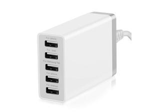 Wall Charger with 5 Port 40W 8A Compatible for Tablet Phone X Plus 8 Pro Cell Devices Product Android Phone and All Port Devices Desktop Charging Stations for Multiple Devices
