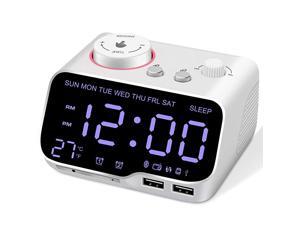 Alarm Clock Radio Bluetooth Speaker Battery Backup Clock with DimmerFM RadioSleep TimerDual AlarmsSnooze2 USB Charging PortsTF CardThermometerDigital Clock for BedroomWhite Alarm Clock Radio Bluetooth Speaker Battery Backup Clock with DimmerFM RadioSleep TimerDual AlarmsSnooze2 USB Charging PortsTF CardThermometerDigital Clock for BedroomWhite