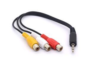 to RCA Audio Splitter Cable mm Mini 18 TRS Stereo Male to 3 RCA Female Jack Adapter Cord 25cm mm Male Straight to 3RCA Female to RCA Audio Splitter Cable mm Mini 18 TRS Stereo Male to 3 RCA Female Jack Adapter Cord 25cm mm Male Straight to 3RCA Female
