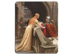 Art Mousepad Natural Rubber Mouse Pad with Famous Fine Art Painting of God Speed by Edmund Leighton Stitched Edges 95x79 inches