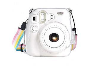 Fujifilm Instax Mini 8 Mini 8+ Mini 9 Crystal Case Crystal Camera Case With Adjustable Rainbow Shoulder Strap for Fujifilm Instax Mini 8 Mini 8+ Mini 9 Instant Camera Transparent Fujifilm Instax Mini 8 Mini 8+ Mini 9 Crystal Case Crystal Camera Case With Adjustable Rainbow Shoulder Strap for Fujifilm Instax Mini 8 Mini 8+ Mini 9 Instant Camera Transparent