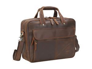 Modern Attaché Style 157 Full Grain Italian Leather Laptop Business Briefcase for Men