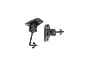 Speaker Wall Ceiling Mount Bracket One Pair for Universal Satellite, fits Keyhole and Thread Hole with 1/4 20 Threads, 4mm and 5mm Black 1ST