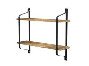 Rustic Floating Shelves Wall Mounted Industrial Wall Shelves for Pantry Living Room Bedroom Kitchen Entryway 2 Tier Wood Storage Shelf Heavy Duty Carbonized Black