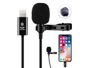 Lapel Microphone Professional Omnidirectional Video Audio Microphone for iPhone X Xr Xs max 8 8plus 7 7plus 6 6plus 6s 5 iPad 6m196ft Lapel Microphone Professional Omnidirectional Video Audio Microphone for iPhone X Xr Xs max 8 8plus 7 7plus 6 6plus 6s 5 iPad 6m196ft