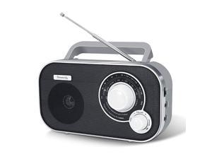 Portable AM FM Radio with Great Reception Battery Operated Radio AC Outlet Powered Radios with Headphone Jack Handheld Transistor Radios Small Gifts for Seniors Emergency Indoor Outdoor