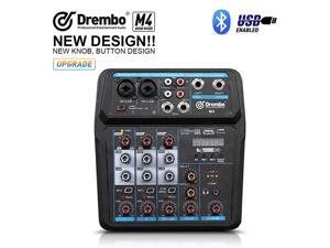 Mini 4 Channel Mixer Audio DJ Console with Sound Card USB Audio Interface 48V Phantom Power Mixer for PC Recording Singing Webcast Party Mini 4 Channel Mixer Audio DJ Console with Sound Card USB Audio Interface 48V Phantom Power Mixer for PC Recording Singing Webcast Party