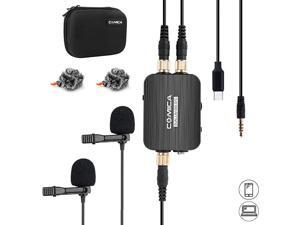 CVMD03 STC USB C Professional Dual Lavalier Lapel Microphone Omnidirecitonal Dual Lavalier Mic for iPhone Android Smartphone ComputerRecording Mic for YouTubeInterviewVideo CVMD03 STC USB C Professional Dual Lavalier Lapel Microphone Omnidirecitonal Dual Lavalier Mic for iPhone Android Smartphone ComputerRecording Mic for YouTubeInterviewVideo