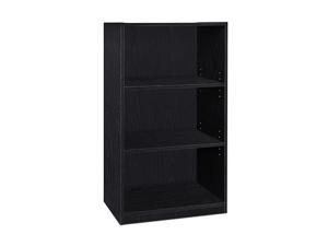 JAYA Simple Home 3Tier Adjustable Shelf Bookcase Black