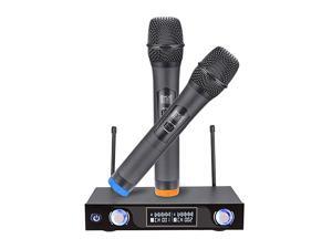 Wireless Microphone System Dual Channel Handheld Microphone with LCD Display Singing Machine Karaoke Mixer Set for Outdoor Wedding Conference Family Party Church Wireless Microphone System Dual Channel Handheld Microphone with LCD Display Singing Machine Karaoke Mixer Set for Outdoor Wedding Conference Family Party Church