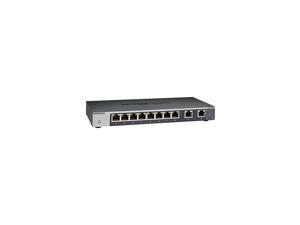 10-Port Gigabit/10G Ethernet Unmanaged Switch (GS110MX) - with 8 x 1G, 2 x 10G/Multi-gig, Desktop, Wall or Rackmount, and Limited Lifetime Protection