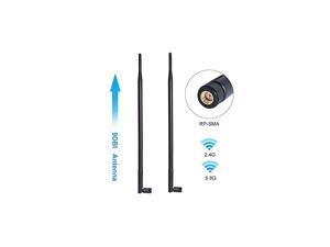 24GHz 58GHz Dual Band WiFi Antenna 2Pack OmniDirectional Wireless Antenna with RPSMA Connector for Wireless Network Router PCIPCIe Card USB Adapter IP Camera