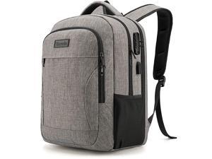 Travel Laptop Backpack,Durable Water Resistant Anti-Theft 50L Extra Large 17.3 Inch with USB Charging Port and Lock Fit Computer Business Bookbag for Women Men College School Gift-Grey