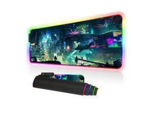 Led Gaming Mouse Pad Oversized Glowing Mat Colorful Soft Mat for Mice Computer Keyboard with Non-Slip Rubber Base Water-Resistant (80x30 rgbgreencity) Led Gaming Mouse Pad Oversized Glowing Mat Colorful Soft Mat for Mice Computer Keyboard with Non-Slip Rubber Base Water-Resistant (80x30 rgbgreencity)