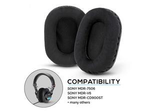 Replacement Earpads for Sony MDR 7506 Headphones - Quality Vegan Leather, Memory Foam Comfort, Long Lasting & Durable, Also Works with Headphones Like Steelseries Arctis, ATH-M50X & More