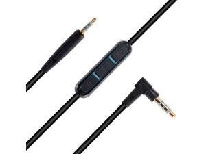 Audio Cable Cord Line Compatible with for Bose QC25 QuietComfort 25 Headphone Inline Mic Remote Volume Control for iOS Android System Black