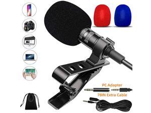 Microphone Professional Lapel Microphone 35mm Omnidirectional Condenser Mic Compatible for iPhone iPad Mac Android Smartphones Computer Clip on Microphone for Video Recording Microphone Professional Lapel Microphone 35mm Omnidirectional Condenser Mic Compatible for iPhone iPad Mac Android Smartphones Computer Clip on Microphone for Video Recording