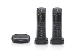 AXH02 DECT 60 Smart Cordless Phone and Answering Machine with Alexa Builtin 2 Cordless Handsets Included AXH02 DECT 60 Smart Cordless Phone and Answering Machine with Alexa Builtin 2 Cordless Handsets Included