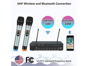 Microphone with Echo Treble BassBluetooth UHF Dual Pro Home Dynamic Handheld Metal Microphone Karaoke System Set 160 Ft Range for Karaoke Party Amp PA System Singing Machine Church Microphone with Echo Treble BassBluetooth UHF Dual Pro Home Dynamic Handheld Metal Microphone Karaoke System Set 160 Ft Range for Karaoke Party Amp PA System Singing Machine Church
