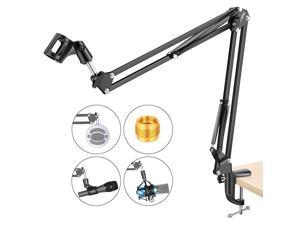 Adjustable Microphone Suspension Boom Scissor Arm Stand, Max Load 1 KG Compact Mic Stand for Radio Broadcasting, Voice-Over, Stage and TV Stations, Compatible with Blue Yeti Snowball Yeti X,etc Adjustable Microphone Suspension Boom Scissor Arm Stand, Max Load 1 KG Compact Mic Stand for Radio Broadcasting, Voice-Over, Stage and TV Stations, Compatible with Blue Yeti Snowball Yeti X,etc