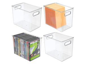 Plastic Home Office Storage Organizer Bin with Handles Container for Cabinets Drawers Desks Workspace for Pens Pencils Highlighters Notebooks 4 Pack Clear Plastic Home Office Storage Organizer Bin with Handles Container for Cabinets Drawers Desks Workspace for Pens Pencils Highlighters Notebooks 4 Pack Clear