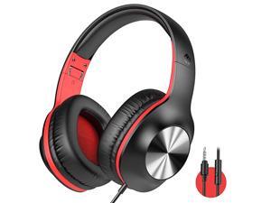 Over Ear Headphones with Microphone Foldable Lightweight Stereo Headphones Adjustable Wired Headphones with 35mm Jack for Online ClassMeetingiPadSmartphoneComputer BlackampRed Over Ear Headphones with Microphone Foldable Lightweight Stereo Headphones Adjustable Wired Headphones with 35mm Jack for Online ClassMeetingiPadSmartphoneComputer BlackampRed