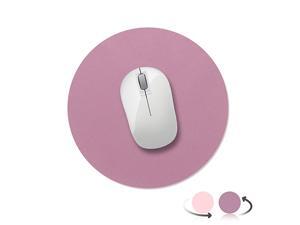 Round Mouse Pad Waterproof PU Leather DualSided Mat 866quot for Computers Home Office PurpleampPink Round Mouse Pad Waterproof PU Leather DualSided Mat 866quot for Computers Home Office PurpleampPink