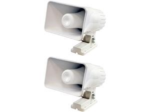 2 PHSP4 6quot 50 Watt IndoorOutdoor Waterproof Home PA Horn Speaker White 2 PHSP4 6quot 50 Watt IndoorOutdoor Waterproof Home PA Horn Speaker White