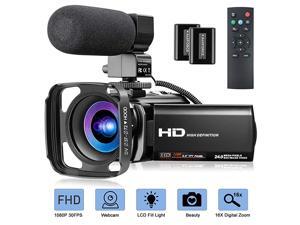 Camcorder 1080P Video Camera for YouTube Digital Vlogging Camera 24MP 16X Digital Zoom 30 Inch 270° Rotation Screen Video Camera Camcorder with Microphone Hood Remote 2 Batteries Camcorder 1080P Video Camera for YouTube Digital Vlogging Camera 24MP 16X Digital Zoom 30 Inch 270° Rotation Screen Video Camera Camcorder with Microphone Hood Remote 2 Batteries