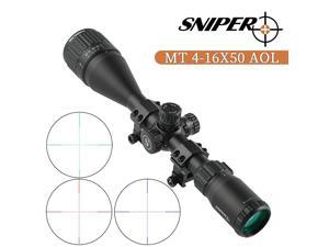 MT4-16X50AOL Hunting Rifle Scope/Red, Green Illuminated Mil Dot Reticle/Fully Multi-Coated Lens/Wind and Elevation Adjust/Front AO Adjust for fine Tuning/3" Sunshade