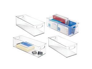 Large Stackable Plastic Storage Bin Container Home Office Desk and Drawer Organizer Tote with Handles Holds Gel Pens Erasers Tape Pens Pencils Markers 16 Long 4 Pack Clear Large Stackable Plastic Storage Bin Container Home Office Desk and Drawer Organizer Tote with Handles Holds Gel Pens Erasers Tape Pens Pencils Markers 16 Long 4 Pack Clear