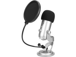 Pop Filter for Blue YetiYeti Pro  6 inch Dual Layered Microphone Pop Filter and Mic Foam Cover Windscreen for Blue YetiYeti Pro Perfect for Vocal Recording Youtube videos Streaming