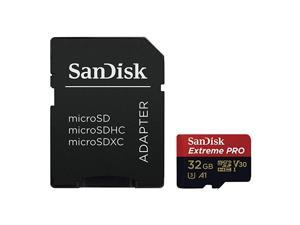 Extreme PRO microSDHC Memory Card Plus SD Adapter up to 100 MBs Class 10 U3 V30 A1 32GB SDSQXCG032G