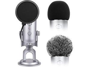 Microphone Cover for Blue Yeti Foam Cover Pop Filter for Blue Yeti 3 in 1 Mic Furry Windscreen Microphone Foam Cover Pop Filter for Blue Yeti and Yeti Pro Condenser by  Combo 3Pack