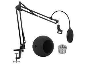 Adjustable Mic Stand for Blue Snowball and Blue Snowball iCE Suspension Boom Scissor Arm Stand with Microphone Windscreen and Dual Layered Mic Pop Filter Max Load 15 KG Adjustable Mic Stand for Blue Snowball and Blue Snowball iCE Suspension Boom Scissor Arm Stand with Microphone Windscreen and Dual Layered Mic Pop Filter Max Load 15 KG