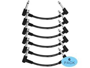 6 Inch Guitar Patch Cable Guitar Effect Pedal Cables Black6Pack