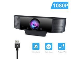 Webcam with Microphone  1080P Full HD Web Cam Computer Camera for PCMACLaptopDesktop Plug and Play USB Web Camera Streaming Webcam for YouTube Skype Zoom Xbox One Video Calling Studying