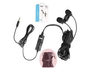 BYM1DM Dual Lavalier Universal Microphone with a Single 18 Stereo Connector for Smartphones DSLR Camears Camcorders BYM1DM Dual Lavalier Universal Microphone with a Single 18 Stereo Connector for Smartphones DSLR Camears Camcorders