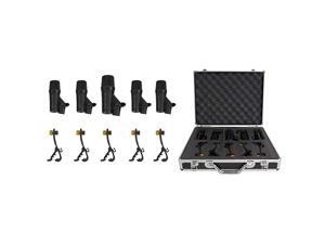 PROD5 5 Piece Drum Mic Kit wMetal Bass+Snare Microphones+Clips PROD5 5 Piece Drum Mic Kit wMetal Bass+Snare Microphones+Clips