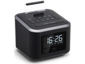 Clock RadioWireless Bluetooth SpeakerDigital Clock USB Charger for Bedroom with FM RadioUSB Charging PortAUXin and Cell Phone StandSnoozeDimmerBattery Backup Black Clock RadioWireless Bluetooth SpeakerDigital Clock USB Charger for Bedroom with FM RadioUSB Charging PortAUXin and Cell Phone StandSnoozeDimmerBattery Backup Black