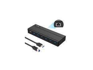 USB Ethernet Adapter 7Port Hub 6 Ports USB 30 Hub with Gigabit Ethernet Converter 24A Charging Port 36W Powered Data Hub Splitter Compatible MacBook iMac Surface Pro Laptop PC HDD USB Ethernet Adapter 7Port Hub 6 Ports USB 30 Hub with Gigabit Ethernet Converter 24A Charging Port 36W Powered Data Hub Splitter Compatible MacBook iMac Surface Pro Laptop PC HDD